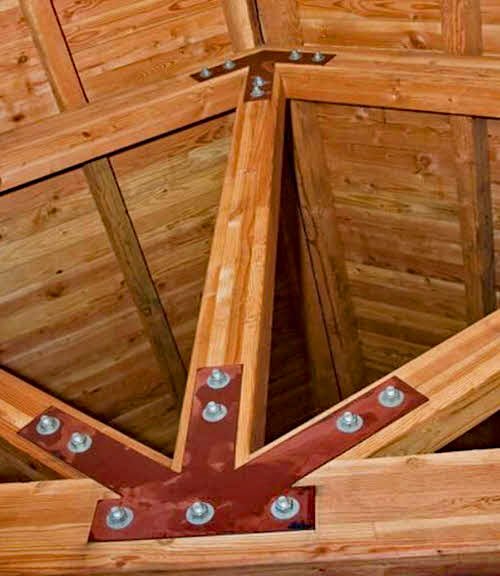 What is the difference between timber frame and post-and-beam? Metal Plate Joint